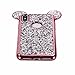 iPhone X Case, Umiko(TM) Super Cute Sparkle Bling Bling Glitter 3D Disney Mickey Mouse Ears Soft Protective TPU Rubber Case with Strap for Apple iPhone X (2017), Rose Gold