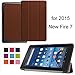 NEWSTYLE Case for Fire 7 2015 - Ultra Slim Shell Lightweight Tri-fold Stand Cover for Amazon Fire 7 Inch Tablet(5th Generation 2015 release ONLY), Brown
