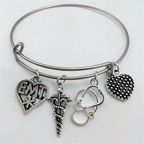 EMT Bracelet, EMT, Medical Bracelet, Save Lives, Bangel Bracelet, stamped bracelet, charm bracelet