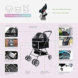Swift Pet Stroller - Teal: Zipperless, Quality Mesh