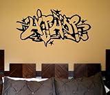 Wall HIP HOP Mural Art Decal STICKER Break Dance Gangsta Poster in Black Vinyl