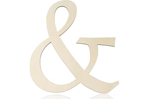 LONGAN CRAFT Large Wooden Symbol 12 Inch Paintable Wood Symbol & for Wall Decor, 1/5 Inch Thick Wooden Cutouts and for DIY Crafts Project Unfinished Wood Shape Birthday Wedding Party Home Decoration