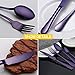 20-Piece Stainless Steel Flatware Set,Tableware Set,Dinnerware Set Service for 4, Include Knife/Fork/Spoon/Teaspoon/Fruit fork (Purple)