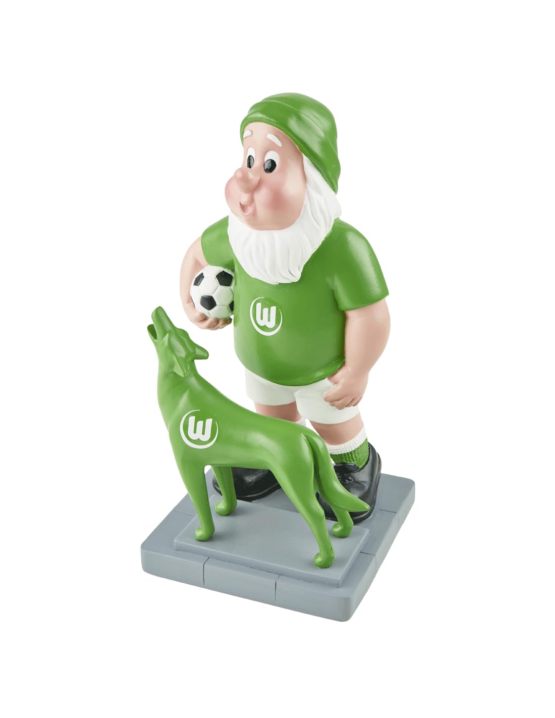 Promo-Dis VFL Wolfsburg Garden Gnome Howling Wolf - 24.5 cm Polyresin Figure for the Garden
