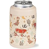 HydroJug Standard Can Cooler - 2-in-1 Insulated Can Cooler Cup - Stainless Steel Can Holder with Non-Slip Rubber Base - Screw-Top Lid - Dishwasher Safe - 12oz, Rodeo