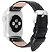 Apple Watch Bands 42mm, Fullmosa Jan Series Lichi Calf Leather Strap Replacement Band with Stainless Metal Clasp for Apple Watch Series 1 Series 2,Black