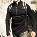 MERIWOOL Mens Base Layer 100% Merino Wool Heavyweight 400g Half Zip Sweater for Men Black