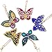 DIY Key Chains Diamond Painting by Numbers Kits, Full Drill Rhinestone Mosaic Making Christmas Decorative for Art Craft Key Ring Phone Charm Bag Decor (5 Pack) (Butterfly)