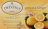 Twinings of London Lemon & Ginger Herbal Tea Bags, 20 Count