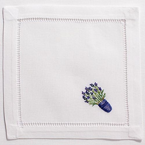 Henry Handwork Lavender Pot Cocktail Napkin, Set of 8