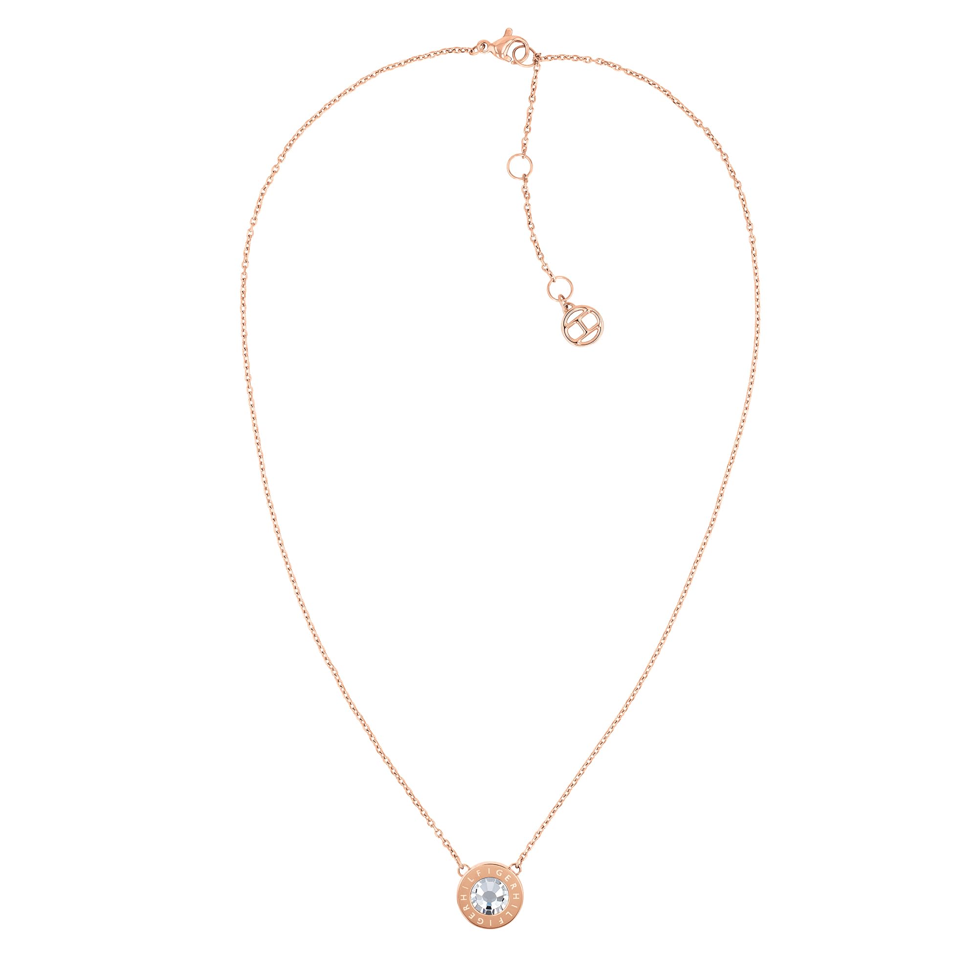Tommy Hilfiger Jewelry Women's Pendant Necklace in Rose Gold Embellished with a Crystal - 2780285