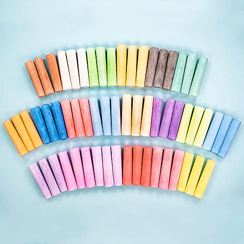 Yoobi Sidewalk Chalk Set 60 Piece Includes 20 Unique Colors Non
