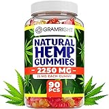 Natural Hemp Gummies - Ultra Volume 2250Mg - 90pcs - Premium Hemp Extract - Relieve Stress, Pain and Anxiety - Sleep and Mood Balance - Omega 3,6,9 - Made in USA