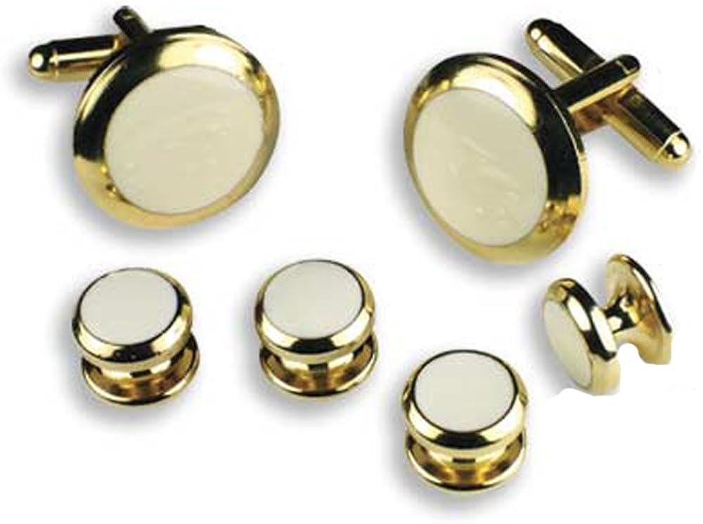 Ivory Tuxedo Cufflinks and Studs Jewelry