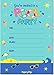 Papery Pop Pool Party Invitations with Envelopes (15 Count) - Kids Birthday Invitations for Boys or Girls