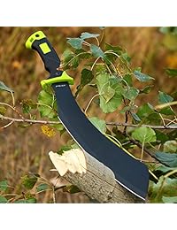 Sawback 13153   Cuchillo de maquinilla táctica de 18 pulgadas, tamaño grande, con hoja negra y mango de goma, mejor acero militar 420