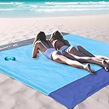 STCT Street Cat 10’X 9′ Extra Large Beach Blanket, Soft Lightweight Pocket Blanket, Waterproof Outdoor Picnic Mat for Beach, Camping, Hiking, Music Festival, Machine Washable