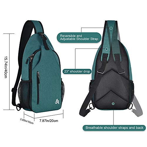 15.7 Inch Sling Backpack Sling Bag Small Backpack for Women Men Kids Travel Hiking Bag (Mint Turquoise)
