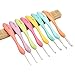 Jeteven 8pcs 8 colors Colorful Plastic Handle Aluminum Crochet Hook Knitting Needles