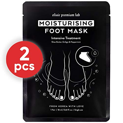 Moisturizing Foot Mask – Hydrating Socks for Women & Men – Spa Feet Treatment Booties – Best Korean Moisturizer for Dry Heel (2 Pack)