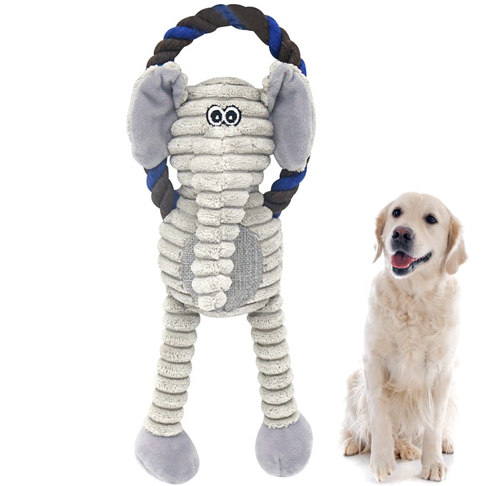 Soft Dog Toys for Small Medium Dogs Squeaky Dog Toys Plush Puppy Toy (Elephant)