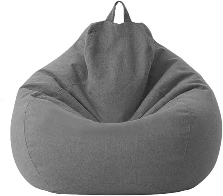 Classic Bean Bag Sofa Chairs Without Filler, Lazy Lounger Bean Bag Storage Chair Cover for Adults and Kids Indoor Outdoor for Home Garden Lounge Living Room (Deep Gray)