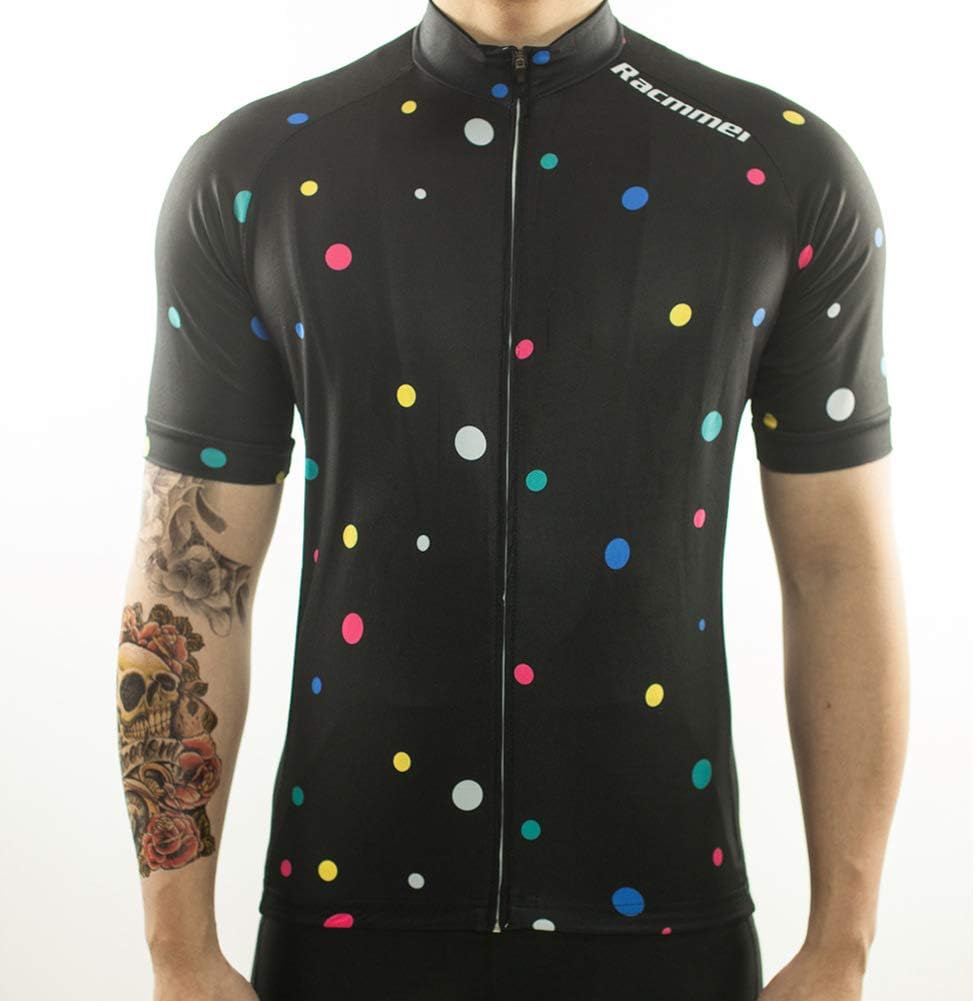 Racmmer Mens Breathable Short Sleeve Cycling Jersey Ultra-Light Cycling Clothing