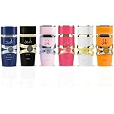 Lattafa Perfume Set &ndash; Collection of 6 x 3.4 Oz (100ml): Pink Yara, Yara Moi, Yara Tous, Yara Candy, Asad &amp; Asad Zanzibar &ndash; Long Lasting Eau De Parfum Gift Set for Women &amp; Men