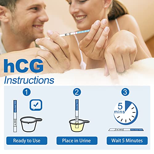 MomMed Pregnancy Test, 25 Hcg Pregnancy Test Strips with 25 Urine Cups