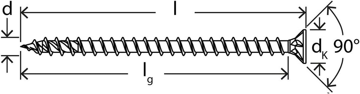 fischer 670639 FPF Power-Fast II 5.0 x 25 mm Chipboard Wood Screws, Countersunk Head with Inner Star TX Fully Threaded - Image 4