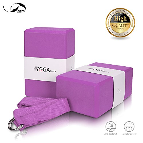 Jbm yoga block plus strap with metal d-ring yoga brick …