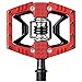 CRANKBROTHERs Double Shot 3 Bike Pedals Pair (Red/Black) with Premium Cleats and Shoe Shieldsthumb 3