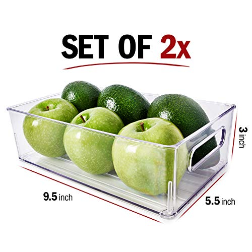 Fridge Organizer Bins Refrigerator Organizer Set of 2 Refrigerator