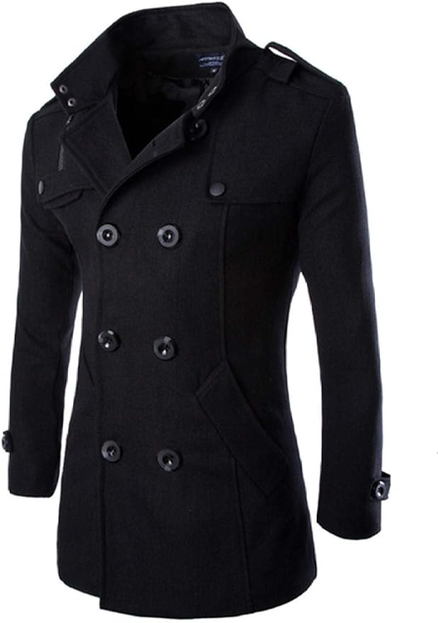 M4Xl Abrigo Para Hombre Elegante Mezcla De Lana Abrigo Largo Con Doble