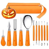 Halloween Pumpkin Carving Kit, FEOAMO 11 Pieces Professional Heavy Duty Stainless Steel Jack O Lanterns Pumpkin Carving Tools Set for Halloween Kids Adults Party Decorations, with Storage Carrying Bag