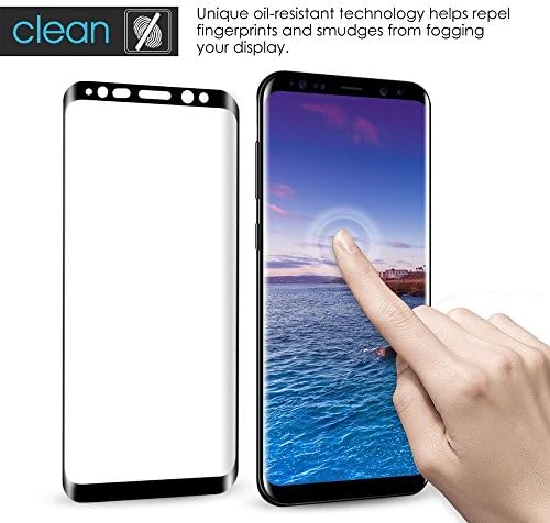 MEISNOEL Galaxy S8 Plus Tempered Glass Full Screen Protector For Samsung S8 Plus Edge Glass Protector [Anti-Scratch] [High Definition] [Bubble Free] [Fingerprint-proof ] Black