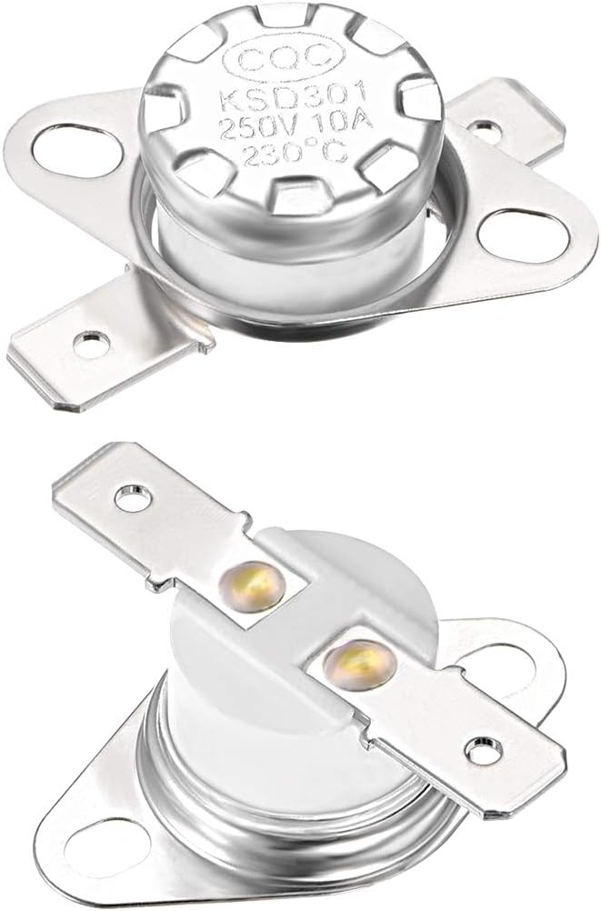 uxcell KSD301 Thermostat 230&deg;C/446&deg;F 10A Normally Closed N.C Snap Disc Limit Control Switch Microwave Thermostat Thermal Switch 2pcs