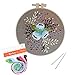 Unime Full Range of Embroidery Starter Kit with Pattern, Cross Stitch Kit Including Embroidery Cloth with Color Pattern, Embroidery Hoop, Color Threads, and Tools Kit (Floral Garland 2)