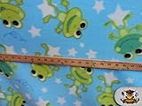 Fleece Printed Fabric FROG STARS / 58