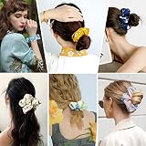 Zhenle 8 Pcs Chiffon Flower Hair Scrunchies for Girls Women Ponytail Holder view 7