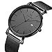 Vigor Rigger Mens Analog Quartz Watches Minimalist Ultra Thin Watches for Men Women with Date Display