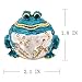 MICG Handmade Blue Fat Frog Trinket Box Wedding Ring Holder Animal Figurine Collectible Table Centerpiece Christmas Gift for Girl