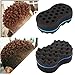 RioRand Hair Sponge Magic Barber Twist Curl Brush Sponge Dreads Locking Afro Coil Comb（Black 4 Count (Pack of 1))