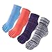 Cosfash Yoga Socks Non Slip Skid Toe Grips Pilates Barre Women Men 4 Pack
