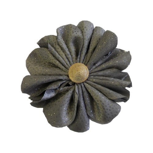 Silver Glitter Dot Flower Hair Clip (DaCee Designs)
