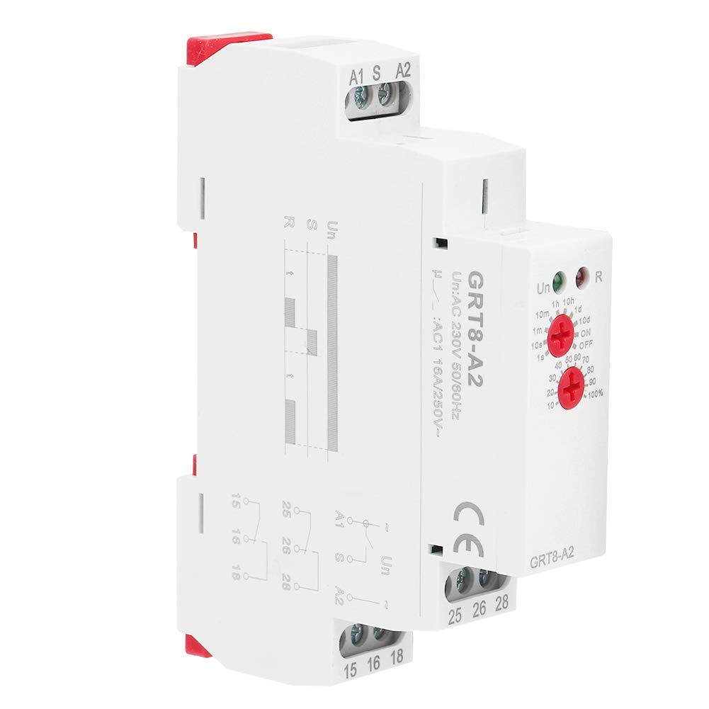 Keenso GRT8-A2 Auto Timer Relay 230V AC/DC 12V-240V Single Function Din Rail Time Relay Industrial Control (AC230V) grt8-a2 grt8-a2 - Image 3