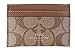 Coach Signature PVC Card Case Khaki Saddle F63279IMBDX