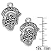 TierraCast Silver Plated Pewter Dia De Los Muertos Guitaro Pendant Charm 24mm (1)