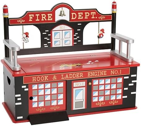 fire truck toy box and storage bench