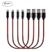 Yostyle 1ft Short Phone Charger Cable, Nylon Braided USB Charging & Syncing Cord Compatible with Phone X XS Max XR/8/8 Plus 7/7 Plus 6/6s Plus 5/5s/5c, Pad Mini/Air/Pro Pod Touch - 4Pack primary